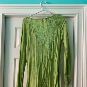 Long sleeve Lime green dress / cover top
